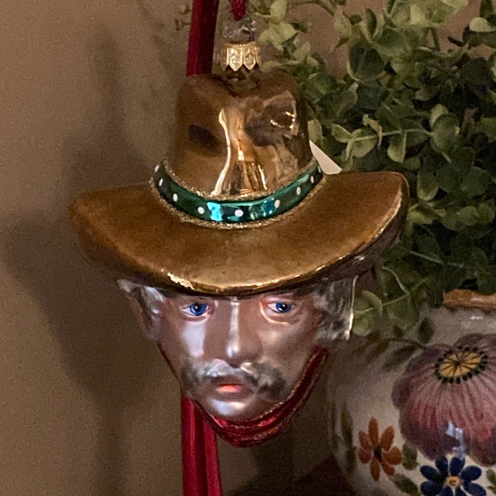 Kurt Adler Cowboy blown-glass ornament, NWT